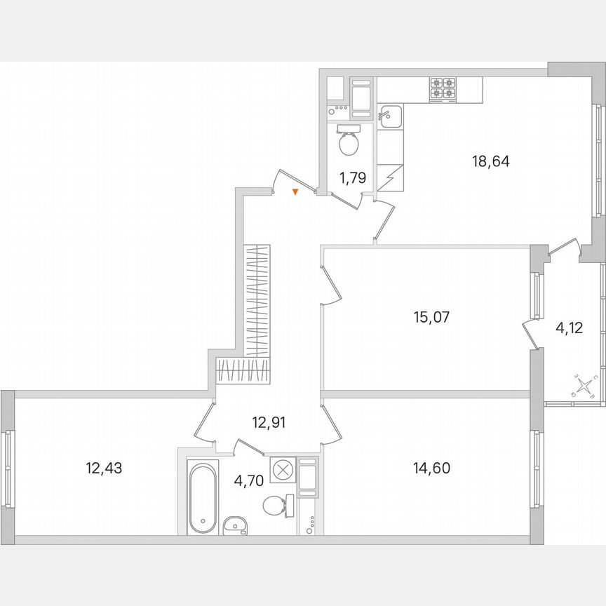 3-к. квартира, 82,2 м², 6/8 эт.