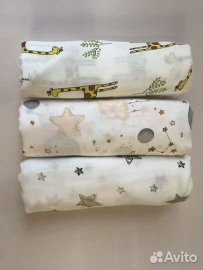 Муслиновые пеленки новые 130х100 см
