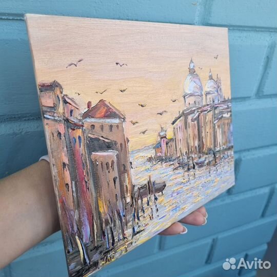 Венеция городской пейзаж картина маслом 20х25