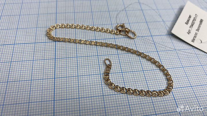 Золотой браслет 17 см