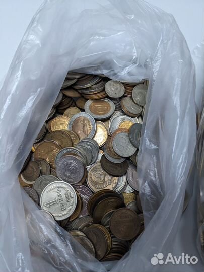 Иностранные монеты 5.3кг + СССР/рсфср 1.3кг