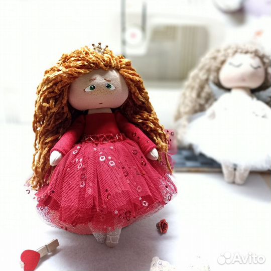 Мягкая интерьерная кукла-Ангел Любонька 20см