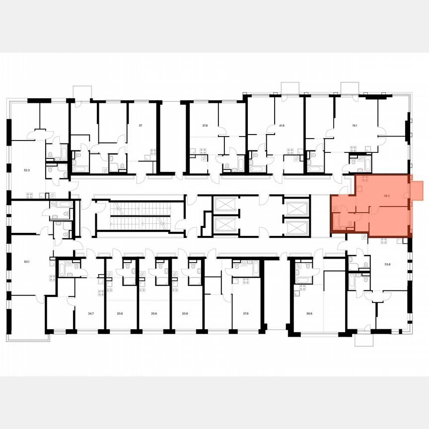1-к. квартира, 38,2 м², 8/37 эт.