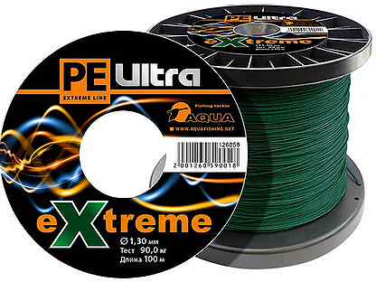 Плетеный шнур Aqua PE Ultra Extreme 0,80мм 64кг 10