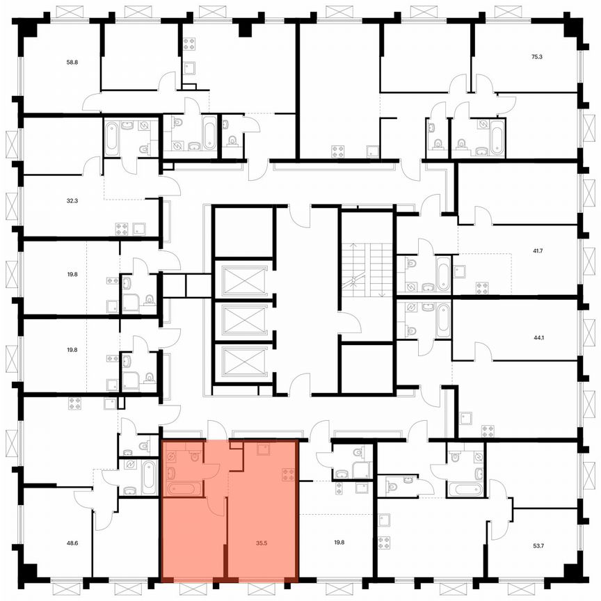 1-к. квартира, 35,5 м², 14/25 эт.