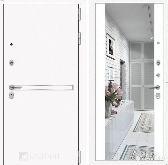 Дверь входная Белая металлическая
