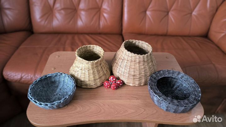 Корзинка плетеная с крышкой в форме гриба