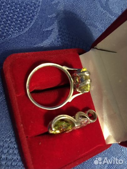 Набор кольцо и подвеска /серебро 925