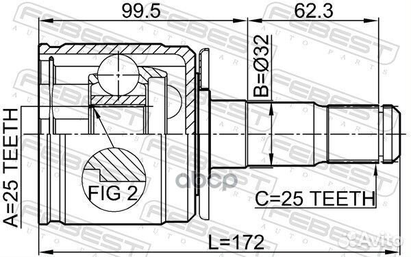 ШРУС 0411V43LH Febest