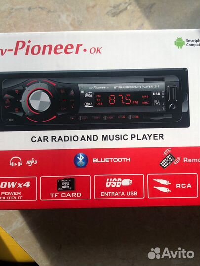 Автомагнитола Pioneer с bluetooth