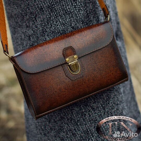 Женская сумочка кожаная через плечо