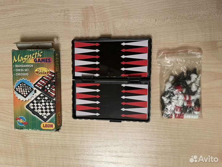 Игры настольные 3 в1 (шашки, шахматы, нарды)