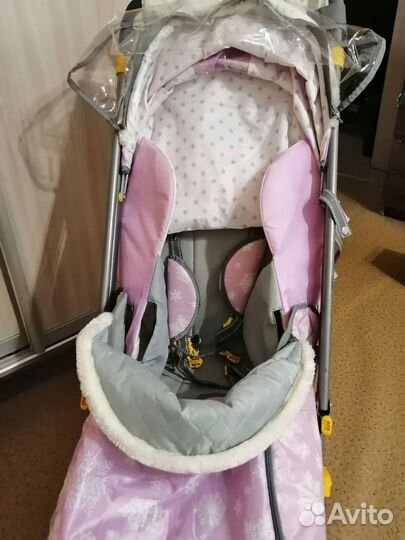 Детские санки коляска с колесами