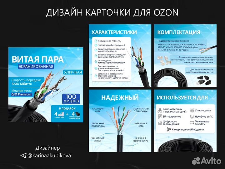Инфографика для маркетплейсов, дизайн карточек