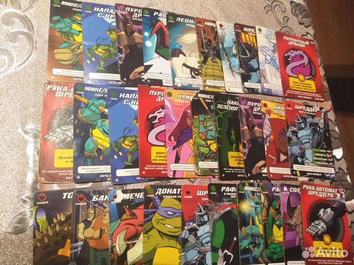 Карточки черепашки ниндзя боевая четверка