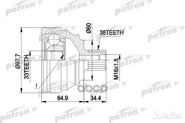 ШРУС наружн к-кт 38x60.2x33 VW: transporter Т