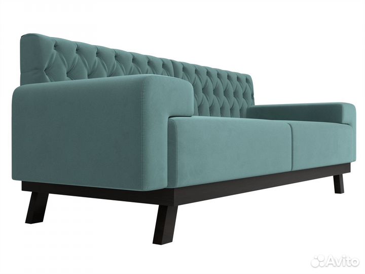 Диван кухонный прямой Мюнхен Люкс, велюр, бирюзовый