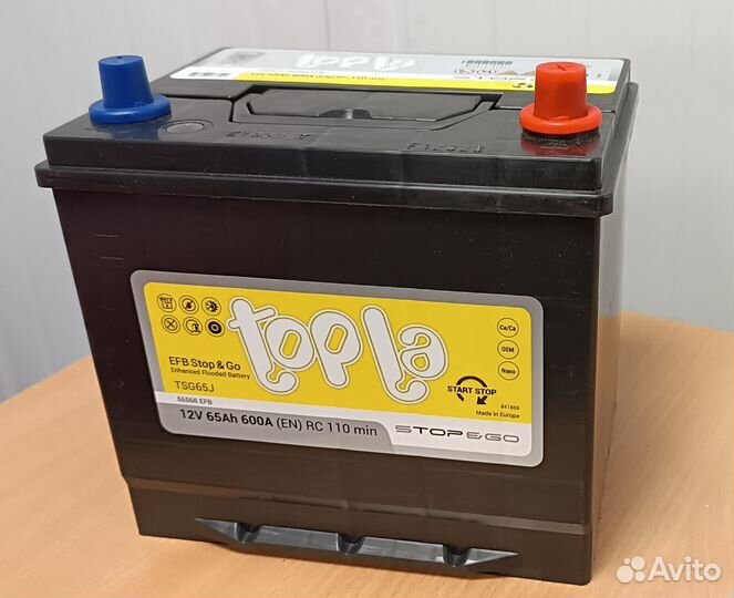 Аккумулятор EFB Stop&GO JIS Topla 65 А/ч 600А