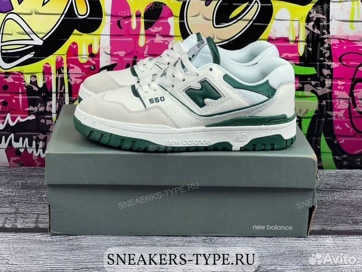 Кроссовки New Balance 550 White Green (36-45)