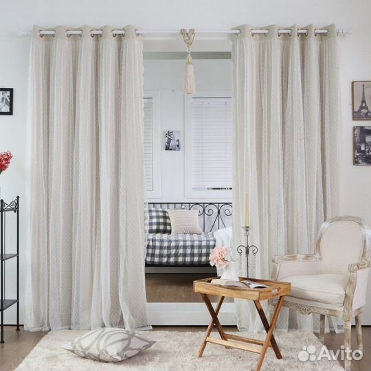 Шторы на люверсах лен / рогожка / канвас