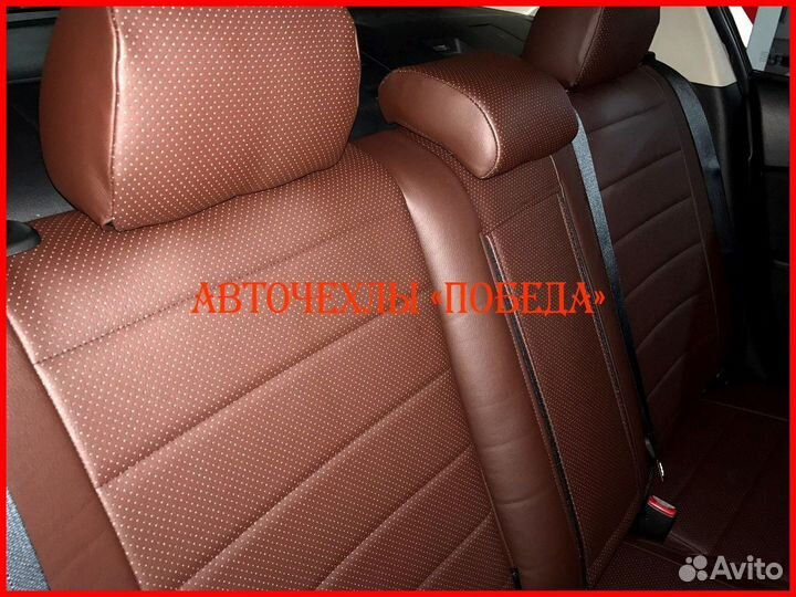 Чехлы Mazda 3 BK BL из экокожи коричневые Классика