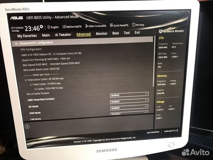 Процессор AMD A10-7800 и мат плата asus A68HM