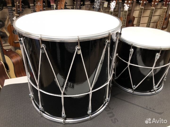 Барабан Кавказкий (дхол), черный глянцевый 14