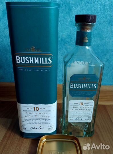 Бутылка из-под виски Bushmills 10 уо с коробкой