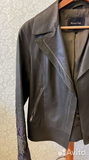 Кожаная куртка косуха massimo dutti