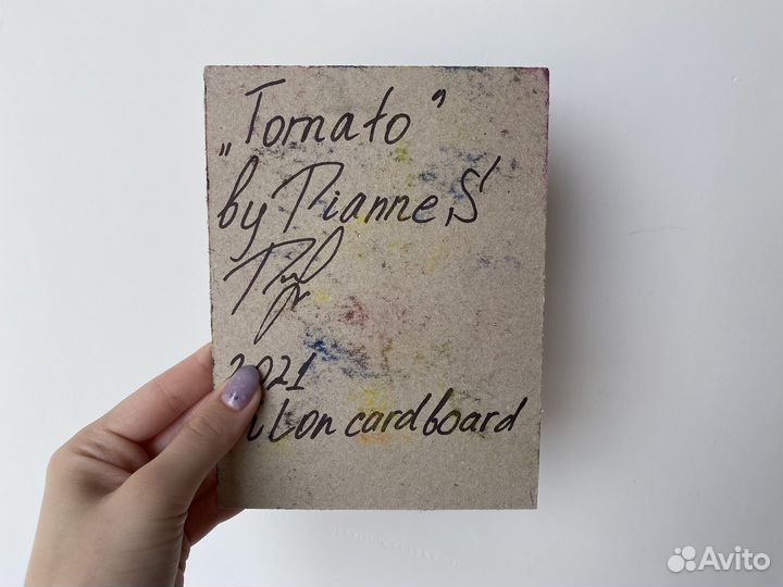 Картина маслом на картоне Томат