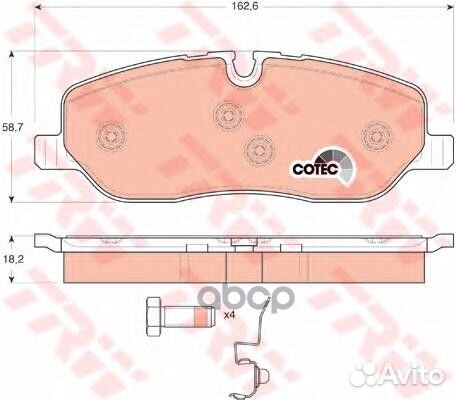 Колодки тормозные дисковые перед GDB1631 TRW