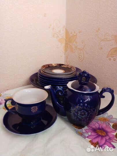 Посуда Сервиз СССР тарелки заварочный чайник 1л