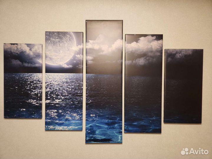 Модульная картина Ночное море