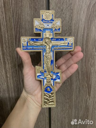 Крест киотный, с эмалью