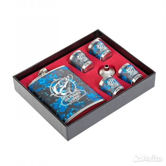 Набор Клуб рыбаков (фляжка + 4 стопки + воронка)