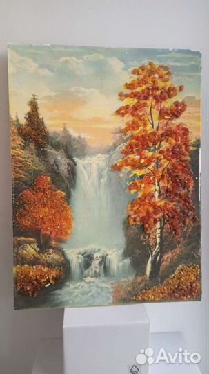 Картина винтаж из натурального янтаря 40*29см