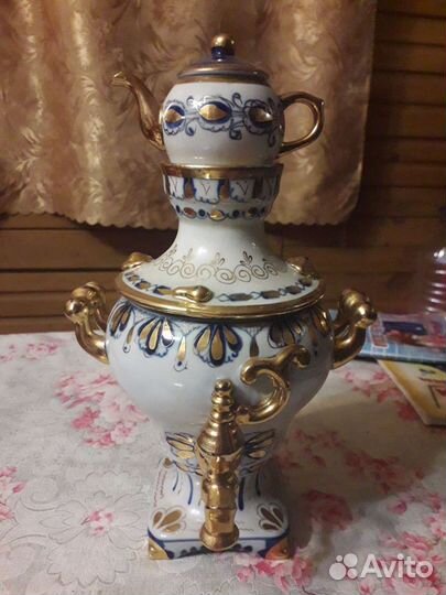 Самовар расписной Гжель