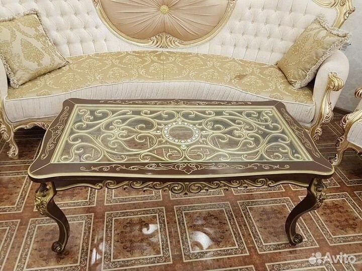 Журнальный стол «Узор» со стеклом