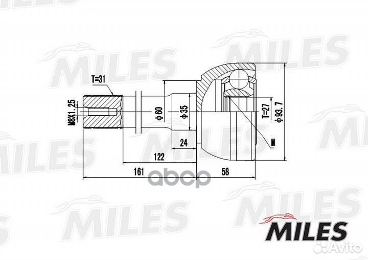 ШРУС наружный nissan patrol GR 2.8D-4.2 88-97 (GKN