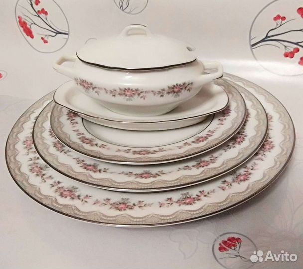 Столовый сервиз фарфор Noritake Rose China R103