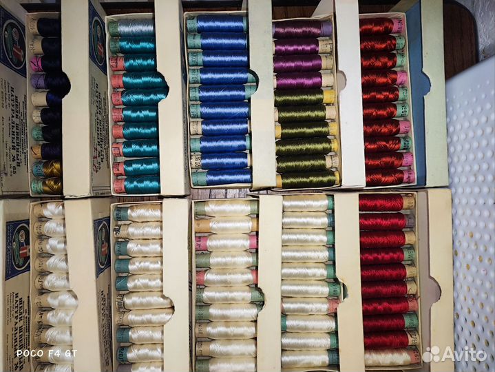 Шелковые нитки СССР #65 10 бобин в коробке