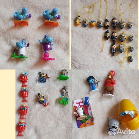 Игрушки киндер,чупа чупс бегемоты,миньон,свит бокс