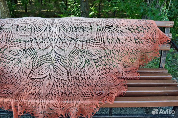 Шаль терракотовая