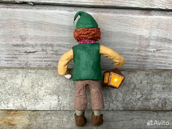 Ватная елочная игрушка Гном