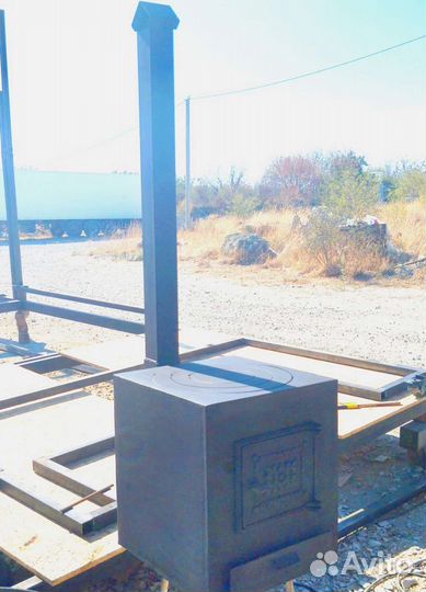 Печь для казана с трубой