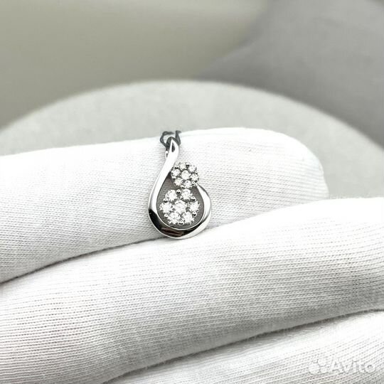 Новая Золотая подвеска с бриллиантами 0.35ct 750