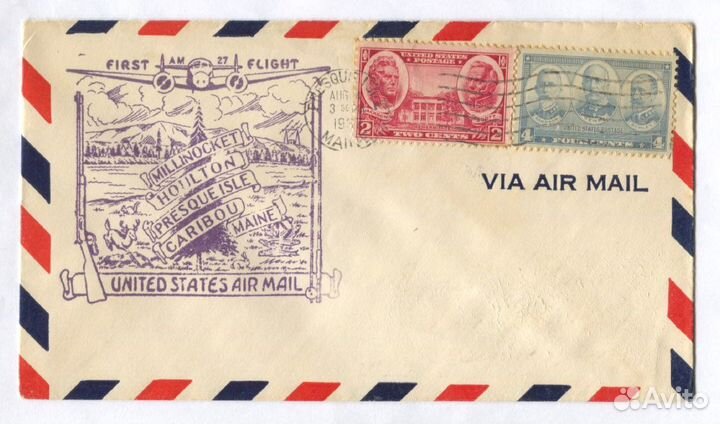 Почтовые конверты, США, 1936-1939 гг