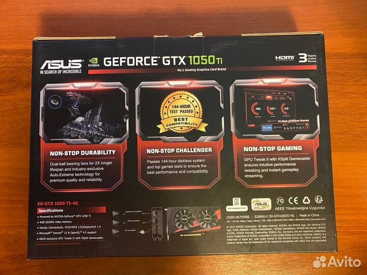 Asus GeForce GTX 1050 Ti Expedition (новая)