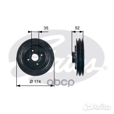 Шкив коленвала mitsubishi L200/300/pajero 2.5D