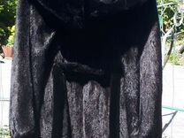 Шуба норковая черная с капюшоном